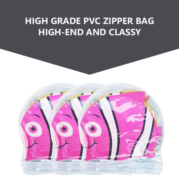 Reversible Children's Swimming Caps Eco Friendly Customizable Fish Swimming Hat