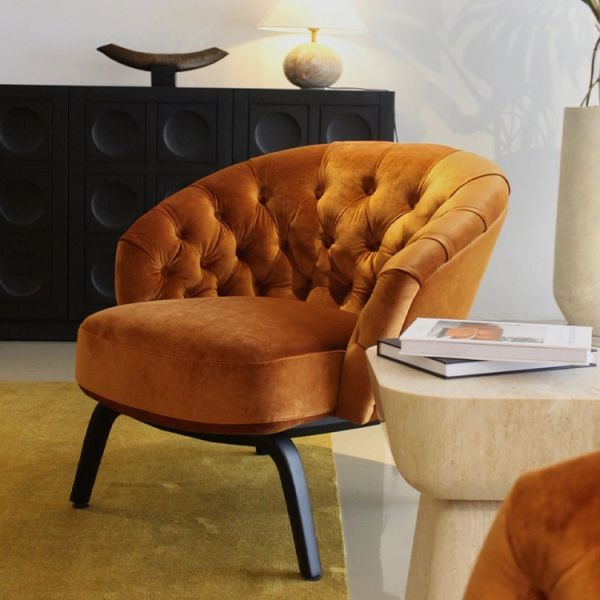 Mail Packing Modern Leather Lounge Chair with Solid Wood Leg and Chesterfield Back Accent Armrest Living Room Sofa Chair