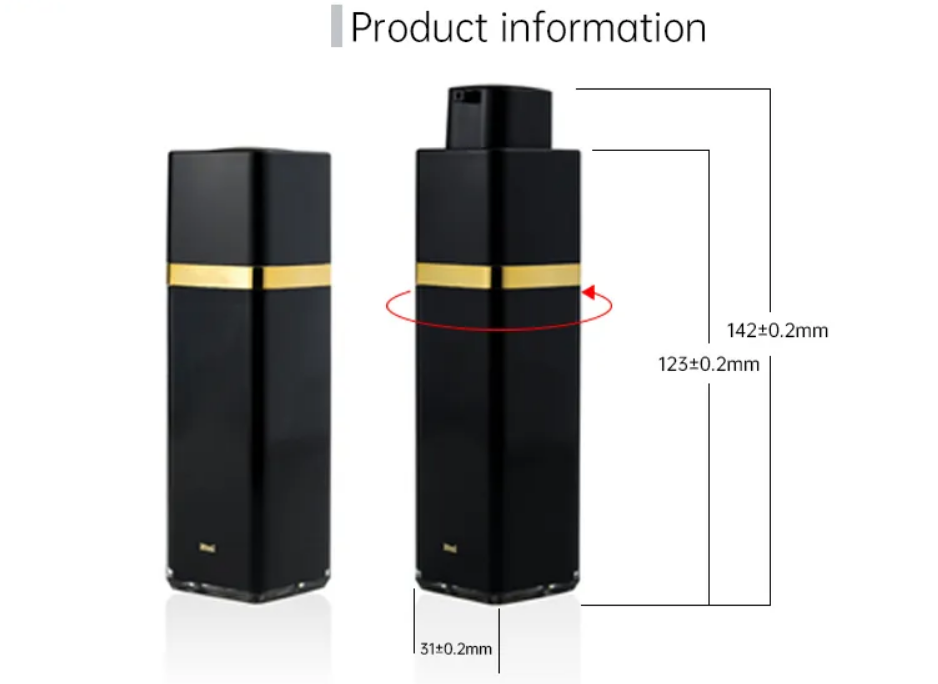 Luxury 15ml 30ml 50ml Airless Pump Bottles  UV Plating Surface  Wear Resistance