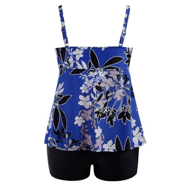 2018 New Plus Size One piece Swimsuit Floral Print Swimsuit Women Push up with