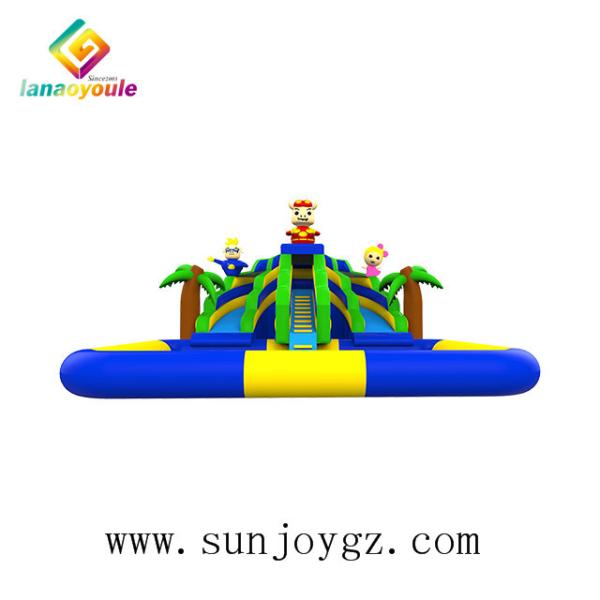 Cartoon Water Slide Inflatable Water Park Funny Swimming Pool use Commercial Event