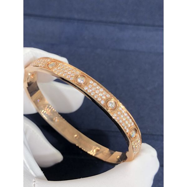 Popular Beautiful Gorgeous Factory Made 18k Car Tier Yellow/White/Rose Gold And Natural Diamonds LOVE Bracelet