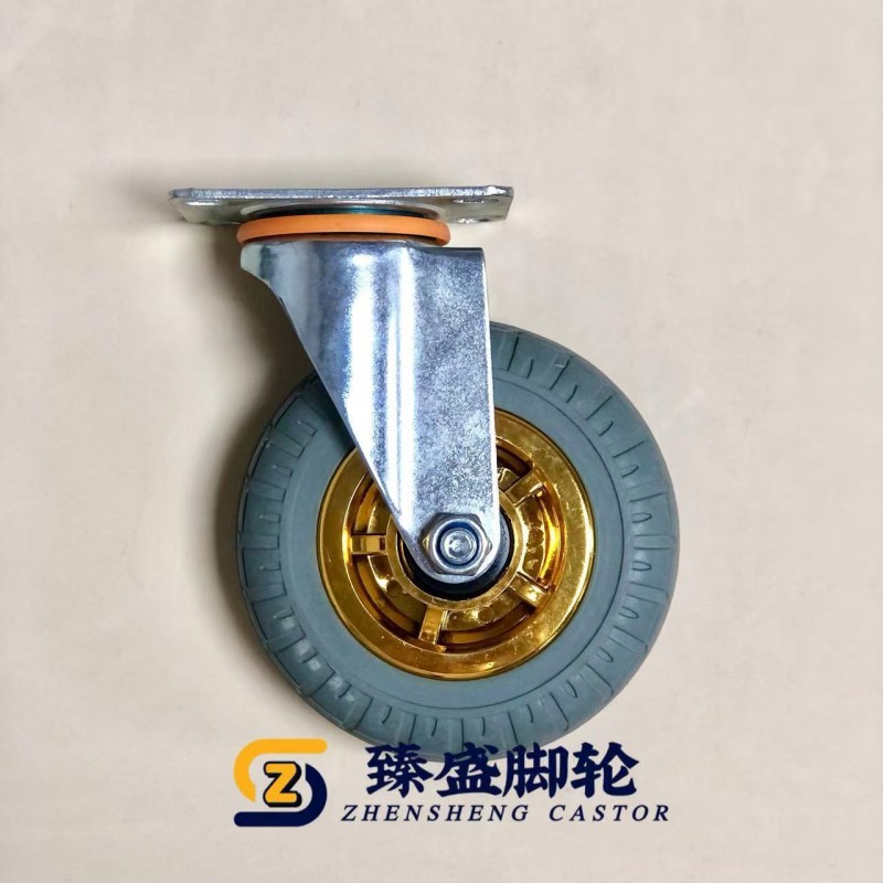 Gray 5 Inch Rubber Caster Wheels 75mm Rubber Swivel Caster CE Approval