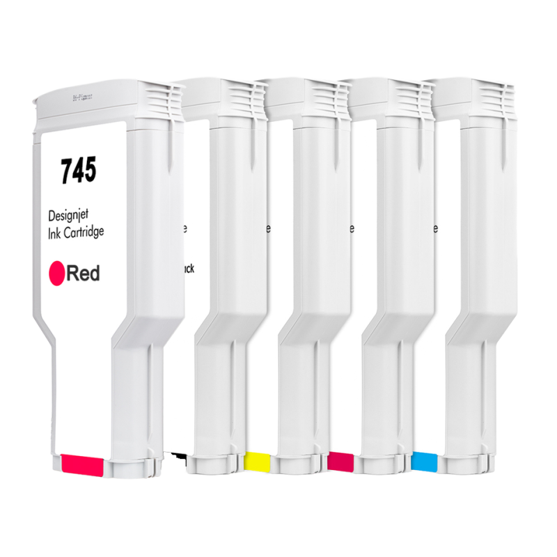 Betcolor745 Compatible 300ML Disposable for Cartridge HP Designjet Z2600/Z5600 Printers Pigment One Time Chip Full Color