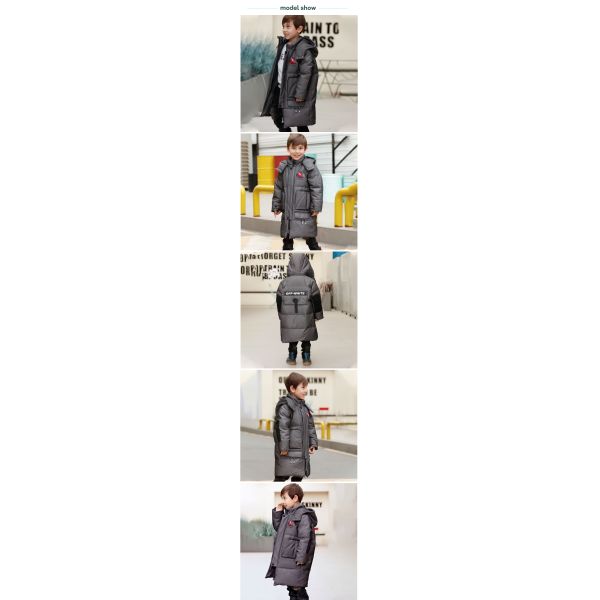 Bilemi Camel Solid Color Boys Parkas Fashion Warm Long Down Jacket Kids Winter Coats