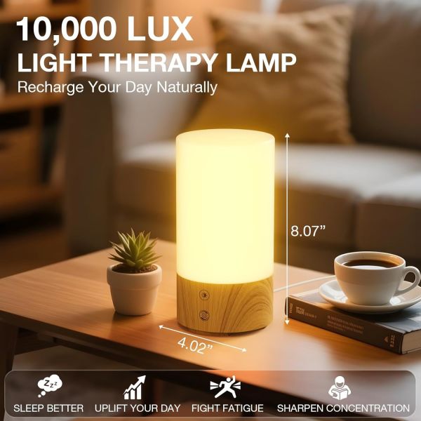 Dimmable Seasonal Affective Disorder Light High CRI 10k Lux Lamp 360 Degree Emitting