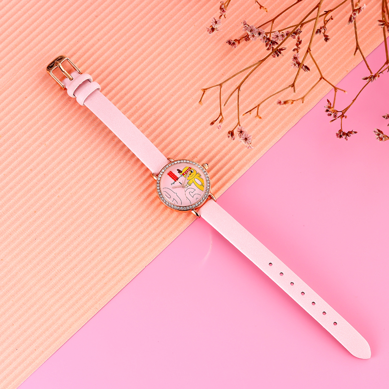 дети 27мм дети розовый Сали водонепроницаемый дети смотрят 3АТМ кожаный мультфильм на заказ