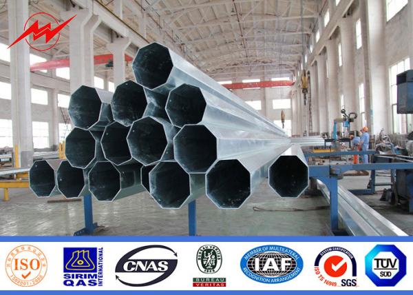 110kv Transmission Polygonal Steel Tubular Pole , 25m Street Lighting Poles