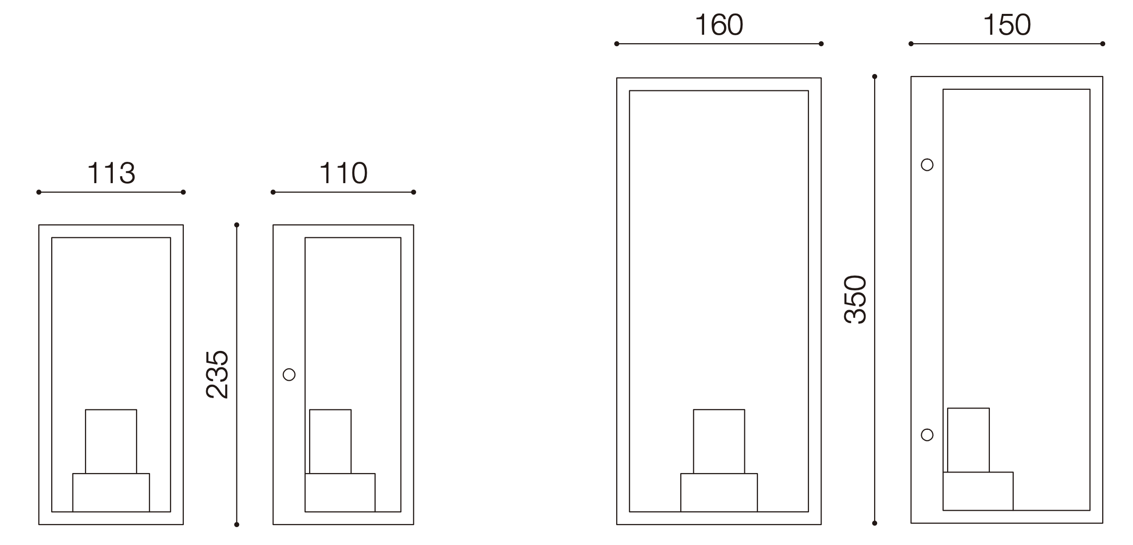 E27 Wall Light Fixture IP54 Rated Stainless Steel Color Temp Selectable
