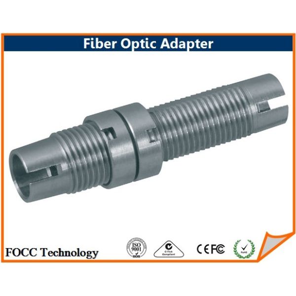 High Precision CATV DIN Optical Fiber Adapter , Threaded Size / 2 Nuts Attached