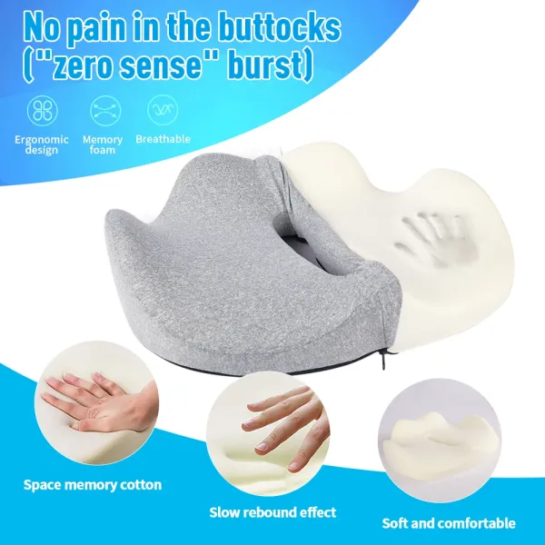 Ergonomic Design Coccyx Support Seat Cushion with 3D Mesh Breathable Cover and Anti-Static