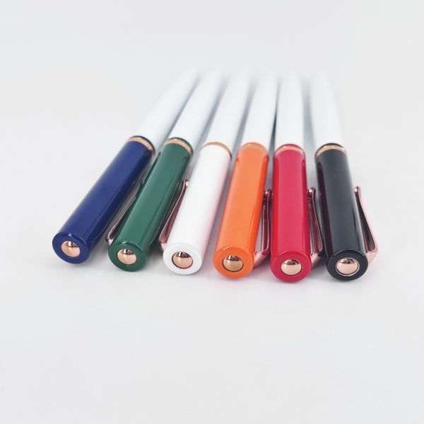 Type de stylo de presse en aluminium à baril à bille stylo à bille de 1 mm stylo à bille classique