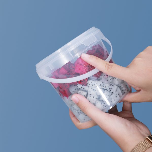 1000 ml 1L balde de plástico com alça para bolinhos de chocolate doces embalagem recipiente de armazenamento de alimentos