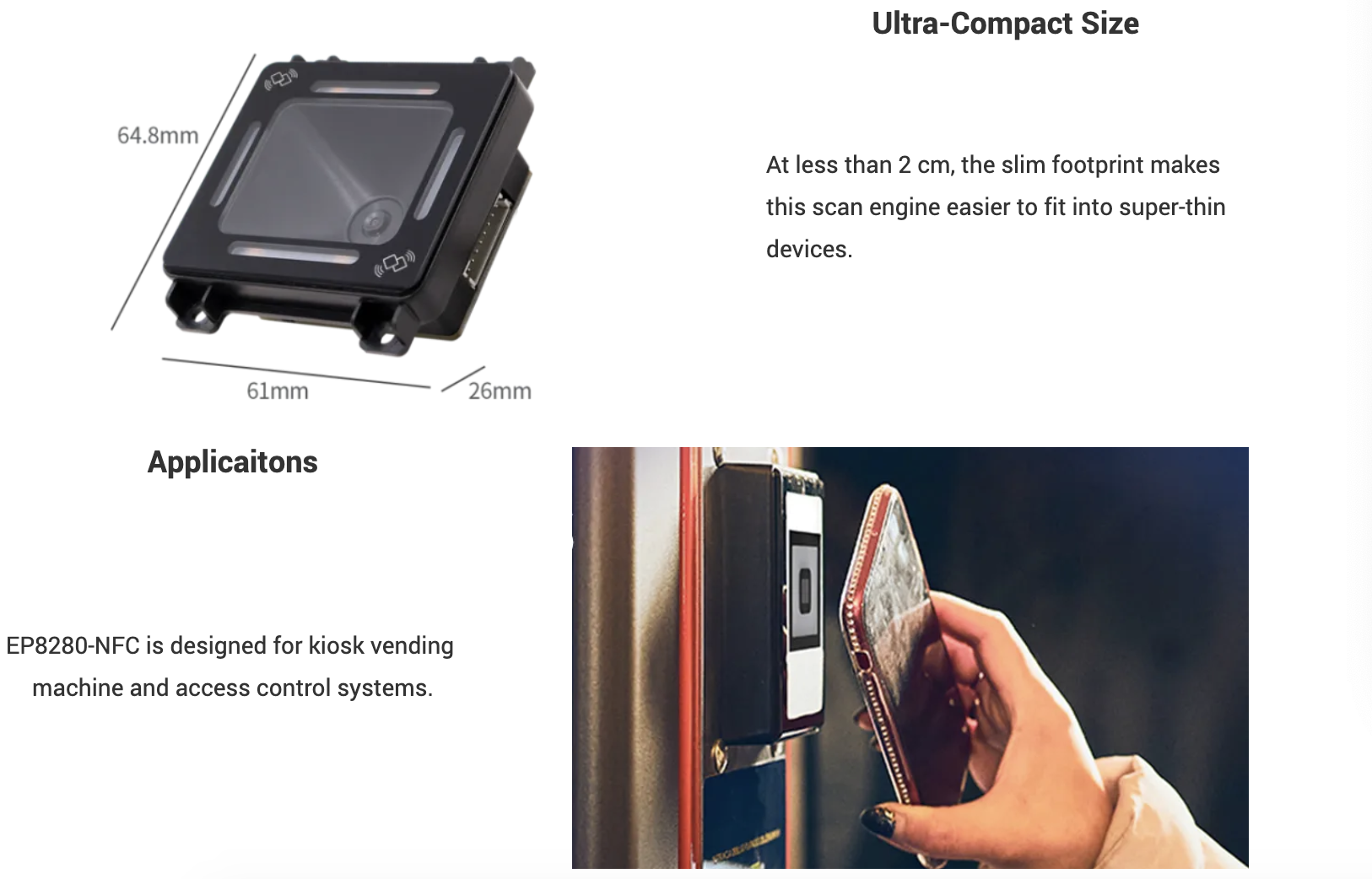 Читатель кода NFC модуля QR блока развертки штрихкода фиксированного держателя 2D для киоска управления доступом