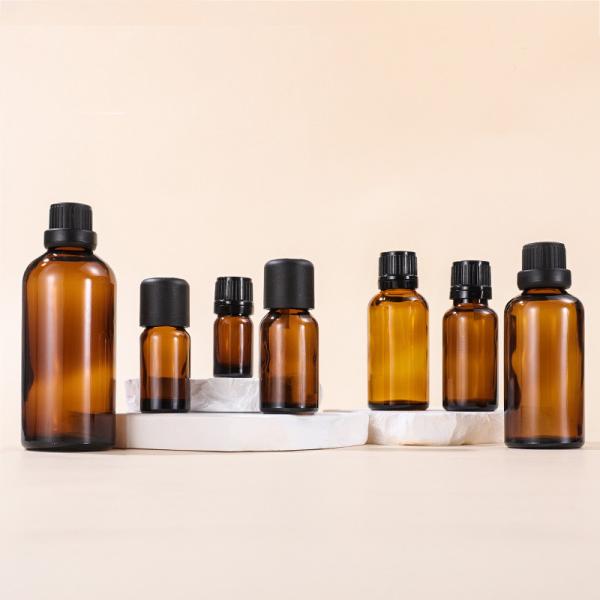 5ml Essential Oil Bottles  Amber Glass Cosmetic Bottles With Long Inner Plug OEM ODM