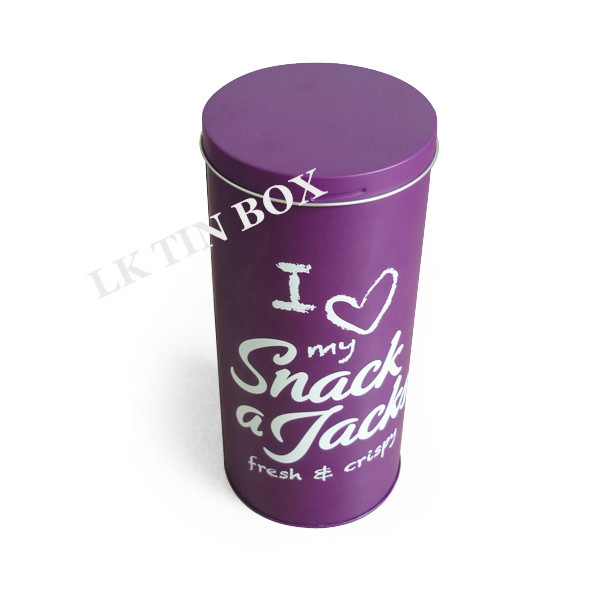 Round Metal Printed Candy Tin Can for Black Chocolate Packaging