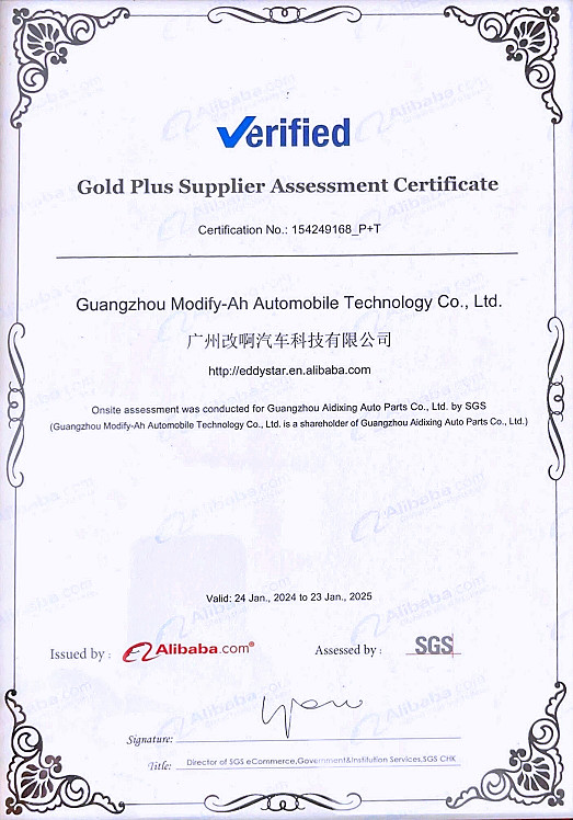 GUANGZHOU MODIFY-AH AUTOMOBILE TECHNOLOGY CO., LTD Сертификации