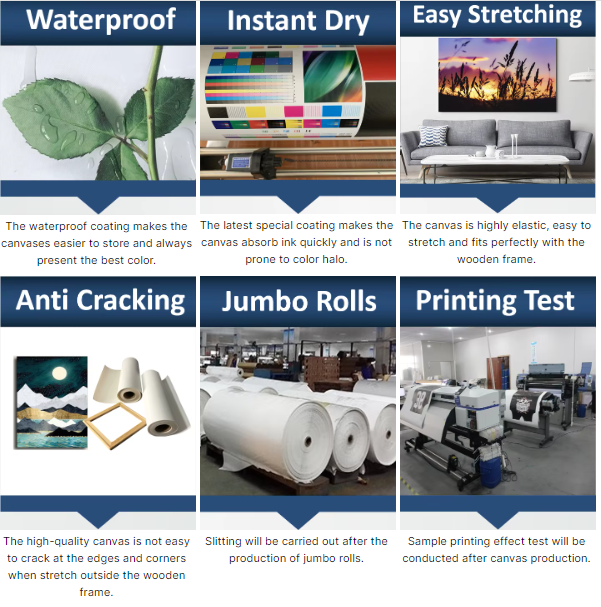 Inkjet PolyCotton Canvas Fabric Glossy Finish Waterproof 400gsm