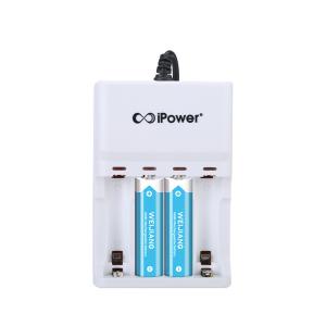 AUプラグ ダブル Aa バッテリー充電器 ホワイト AAA と AA バッテリー充電器