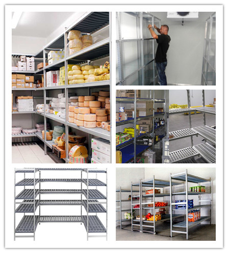 Heavy Duty Commercial Metal Storage Shelves / Mobile Adjustable Cold Room Racks