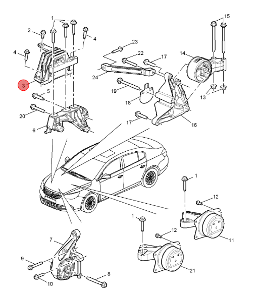 ROEWE SAIC 2.5 Motor Peças sobressalentes motor Bracket motor direito para Rw 950 22744337 Melhor