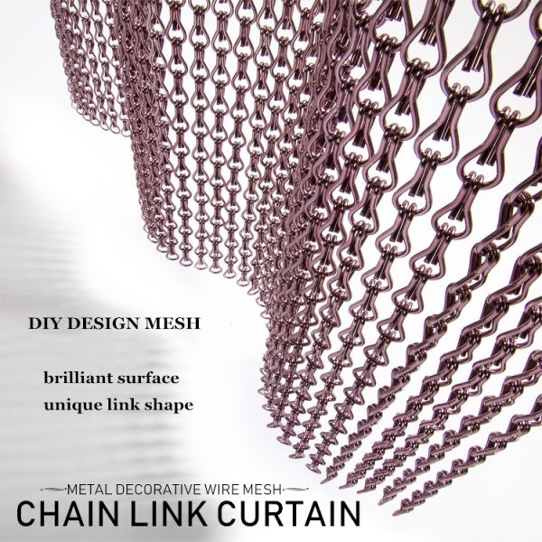 Wall Divider 1.6mm Metal Mesh Drapery Anodized Surface Treatment Aluminium Chain Link