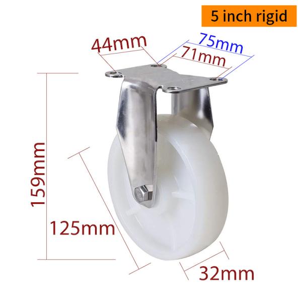 Rueda giratoria de acero inoxidable de 5 pulgadas EDL de servicio mediano con rueda duradera, carga 150 kg S545P-25