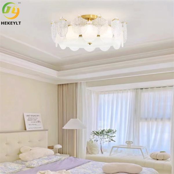 Decoración interior de moda de cristal clara moderna de la luz de techo del LED E14