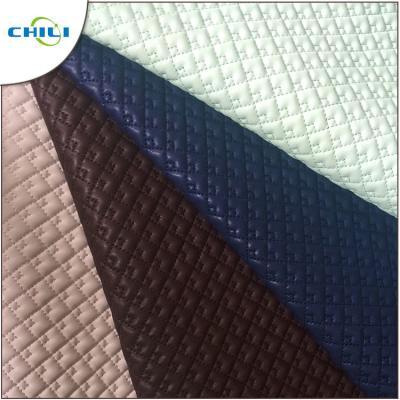 Patent Quilted Faux Leather Fabric Multi Color Abrasion Resistant Durable