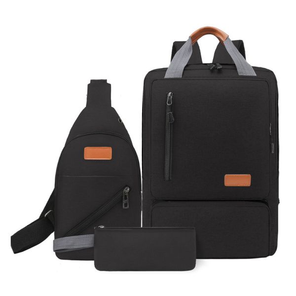 Three Piece Oxford Waterproof Backpack Men Women Backpack Set