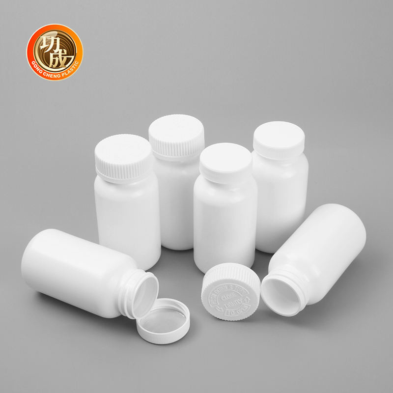 Круглые белые контейнеры таблетки рецепта бутылки 100ml 150ml 200ml капсулы HDPE