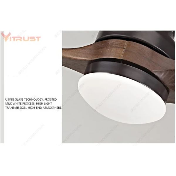 Dimmable ceiling fan with LED Light 60 inch Indoor wood Two-Blade Ceiling Fan light(WH-VLL-40)