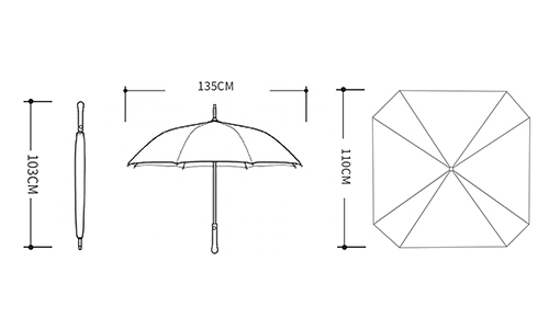 210T Pongee Storm Proof Golf Umbrella 60