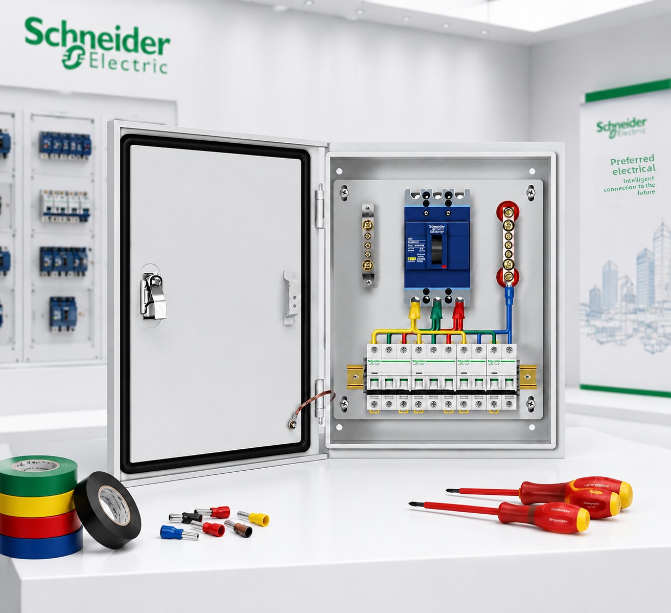 Schneider Custom Indoor Three Phase Distribution Box Low Voltage Power Cabinet