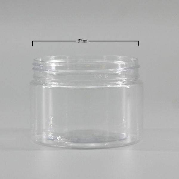 Cylinder 150ml PET Transparent Plastic Cosmetic Cream Jar Packaging