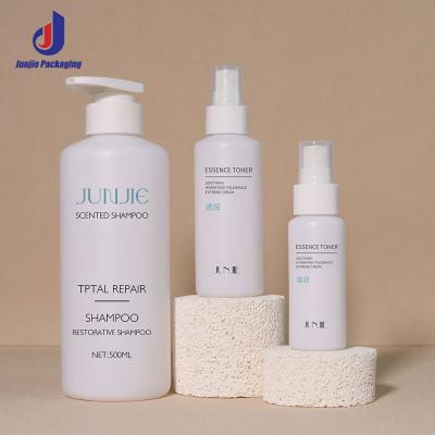 PE Hand Wash Skincare Lotion Bottles Plastic Container Packaging 500ml White Pump Shampoo Cream Bottle