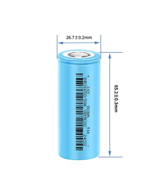 INR26650 3.7V 5000mAh NCM Lithium Ion Battery 2000 Cycles For E Scooters E Bikes