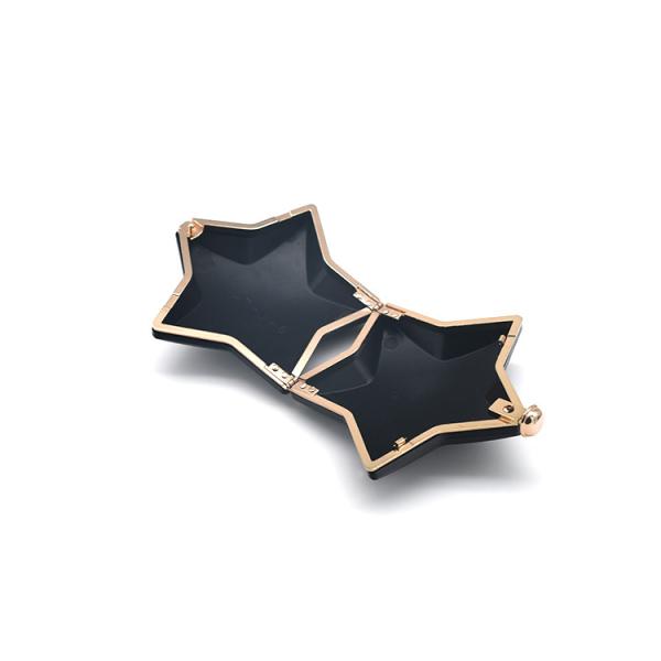 Round Lock Five Pointed Star Clamshell Clutch Frame For Handbag