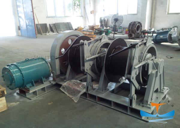 Light Weight Drum Winches For Boats , Ship Mooring Winch Excellent Stability