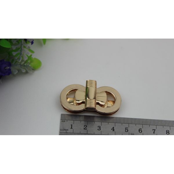 Custom butterfly shape light gold purse twist lock turn lock fastener