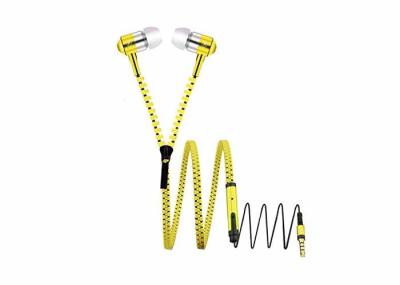Metallic Zipper Style Earphones Noise Cancelling Earbuds 3 . 5MM Stereo Plug