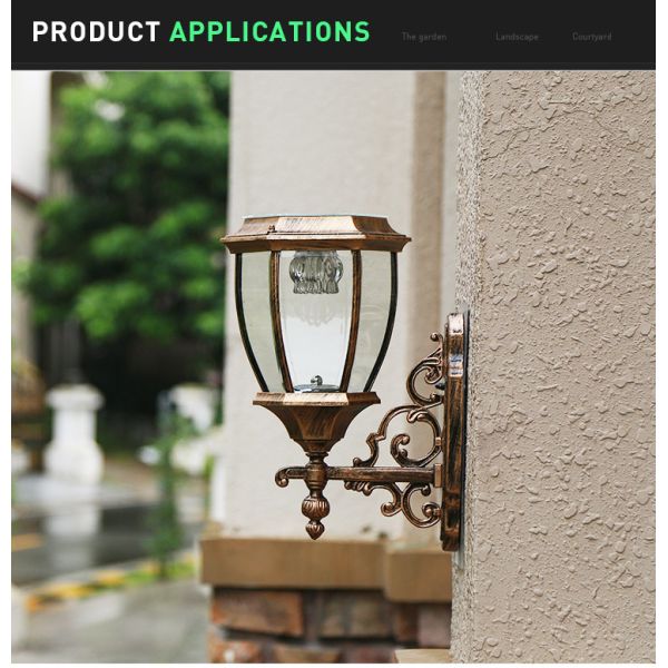 Aluminum Outside Wall Mounted Solar Light IP55 Waterproof 1W 1.2W 2W