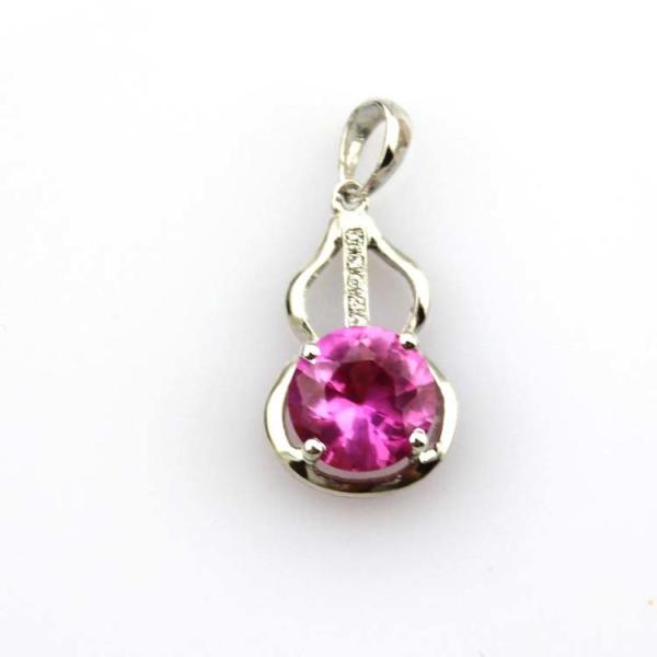 Fashion Silver Jewelry 7mm Blue Cubic Zircon Stones Pendant(PSJ0415)