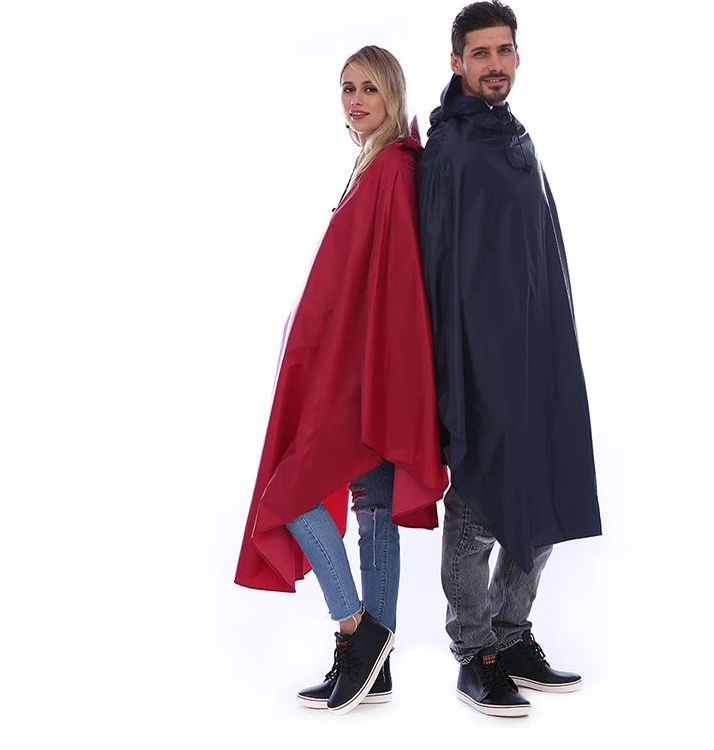 Unisex Adult Rain Poncho Outdoors Bike Ebike Motorcycle Scooter Cycling Jacket Raincoat Hooded Cape, Purple, 6XL