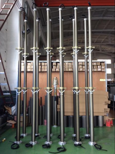 4.5m lockable CCTV pneumatic telescopic mast inside CCTV looms secuity camera mast