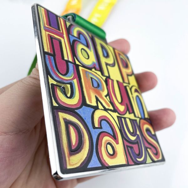 Medalla personalizada de aleación de zinc metálica de gran tamaño / Medalla cuadrada de graffiti