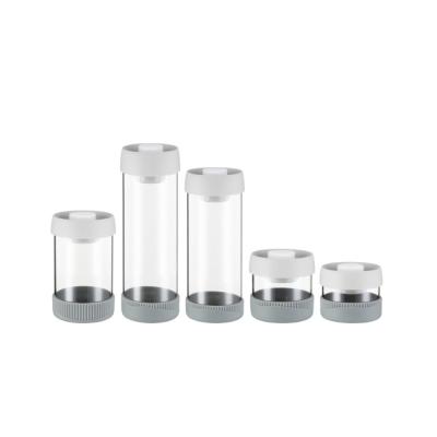 Envases de vidrio de seguridad para microondas con tapa de vacío de 380 ml a 1500 ml