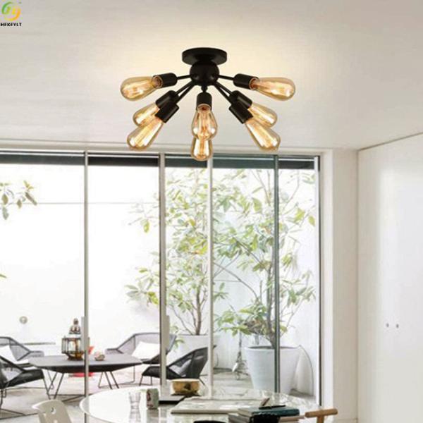 Iron Pendant Light Home Art Baking Paint Black LED Nordic Pendant Light