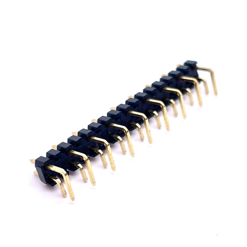 Customized 2.0mm Double Rows 29Pin Bent Needles One-Stop Gold Plating USB PCB Connector Accessory Brass Male Pin Header