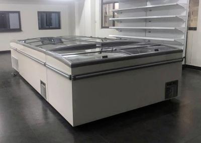 Do congelador comercial livre da caixa de Frost porta deslizante, congelador superior de vidro da ilha